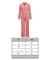 Athena Womens Pink Velvet Pyjamas - Size Chart | Bown of London